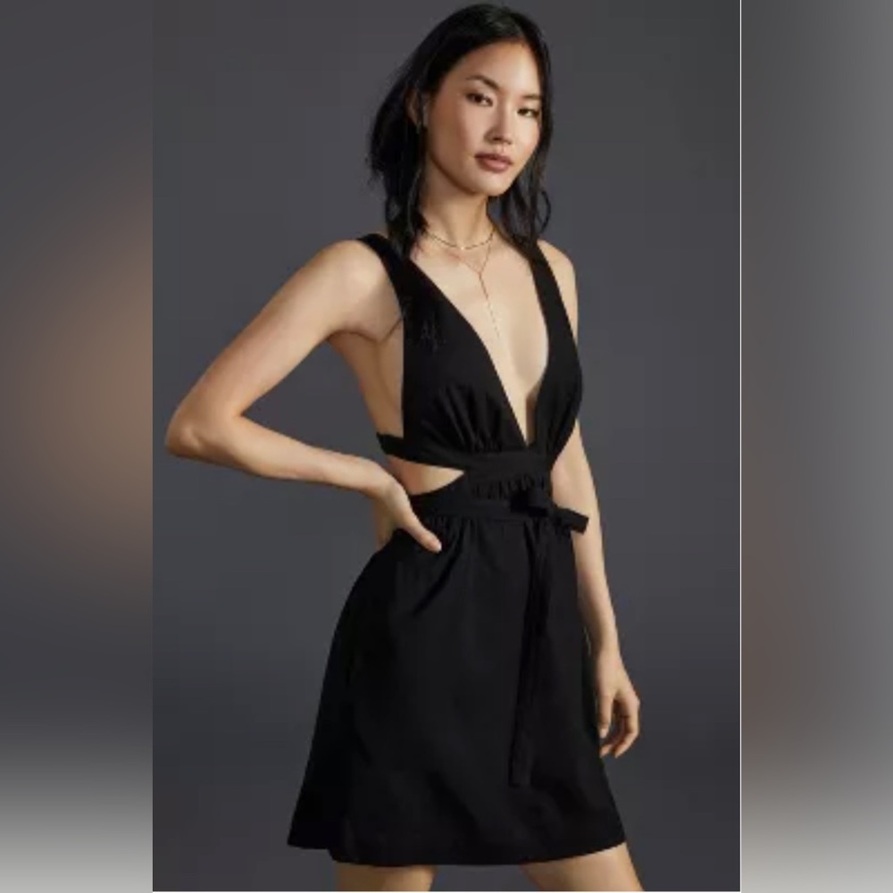 Anthropologie Tie-Waist Mini Dress